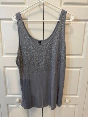 Maurices XXL Grey Sequins Tank Top